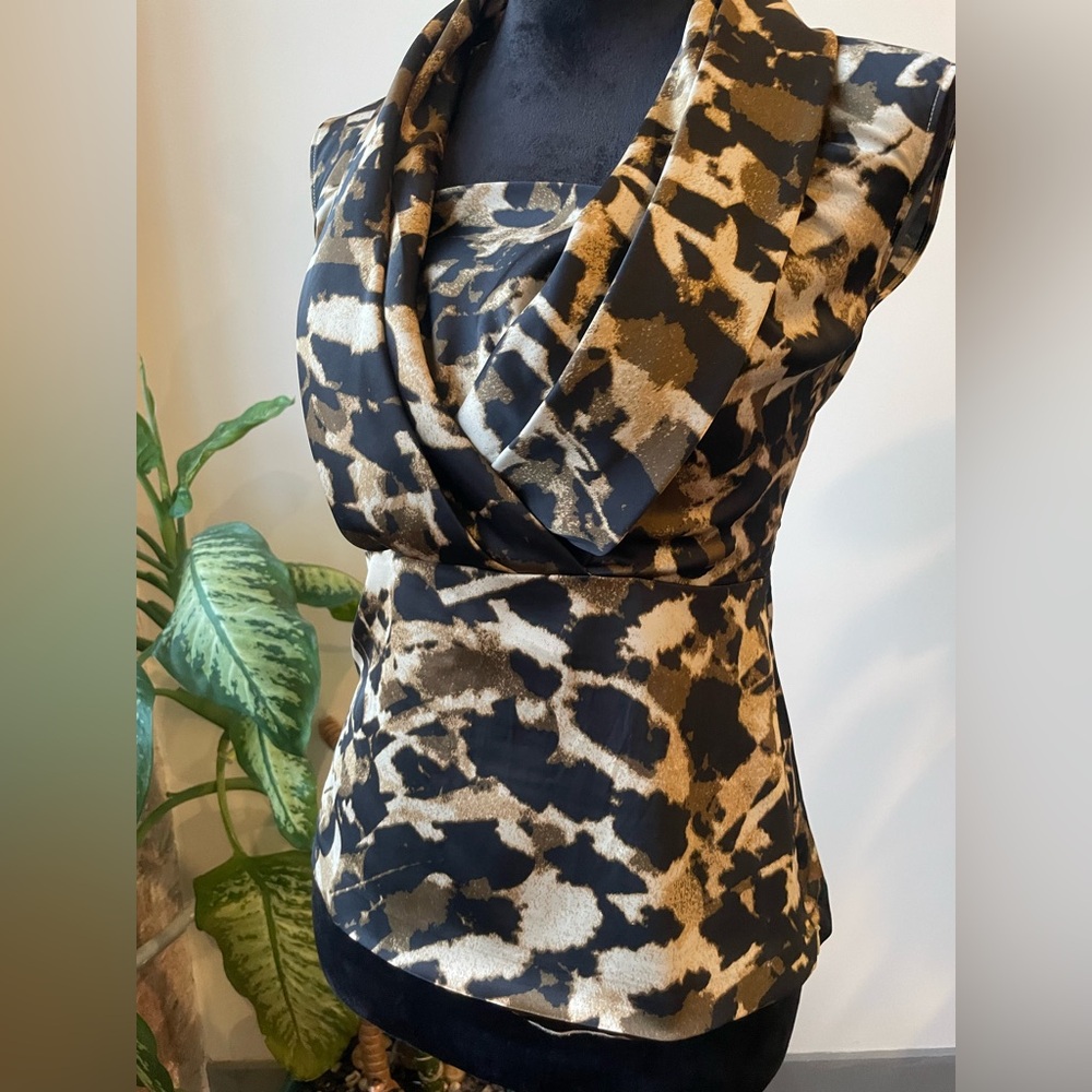 Ann Taylor Satin Drape Neck Blouse – Size 2